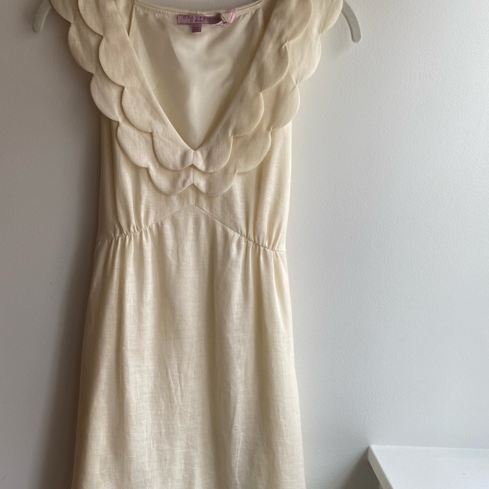 Original Calypso cream linen dress NWT L